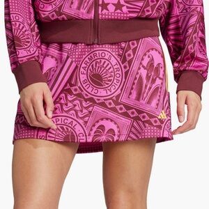 ADIDAS x FARM RIO Skirt in Lucid Fuchsia and Shadow Red Size Medium NWT